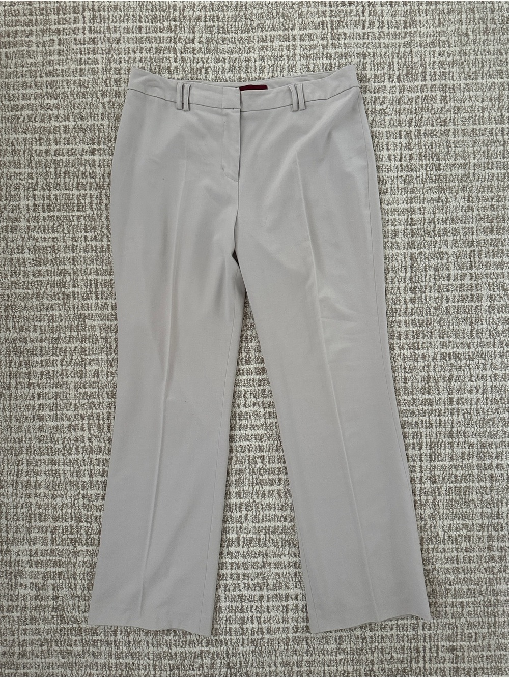 Merona Pale Gray/Tan Flat Front Classic Straight -leg Women’s Dress Pants, Sz 14